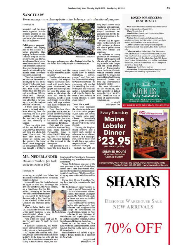 Town to help clean up Bingham Islands