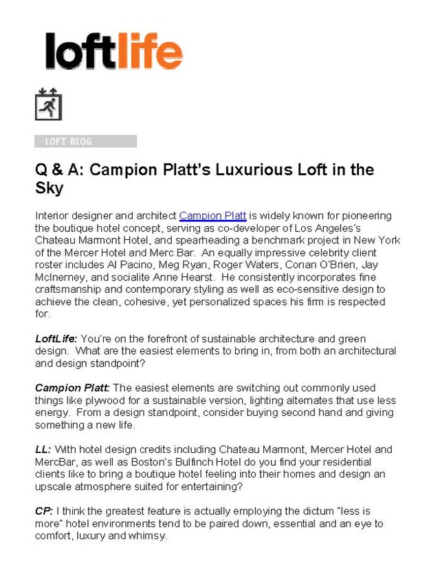 Loftlife: Q&A